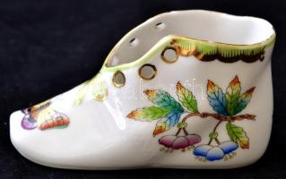 Herendi Viktória mintás kis cipő. Kézzel festett, jelzett, hibátlan. 10x5,5 cm