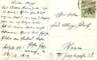 1914 Tátra, Tatry; Bobsleigh menetben, ötszemélyes kormányozható szánkó / winter sport, five-man con...