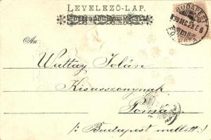 1899 Boldog Karácsonyt! / Christmas greeting card with Christmas tree and angels. Emb. litho (EK)