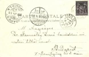 1900 Paris, Boulevard des Capucines / street view with cafe and restaurant terrace (EK)