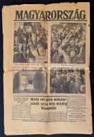 1938 Bp., Magyarország című újság XLV. évfolyamának 256. száma, címlapon Horthy kassai bevonulásának hírével, rajta tollas firkákkal