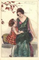 Italian art postcard. Lady. Anna & Gasparini 418-1. s: Mauzan (fl)