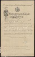 1911 Erzsébet rend adományozó levél Gróf zicsi és vázsonykői Zichy János (1868-1944) vallás és közoktatási miniszter saját kezű aláírásával