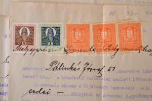 cca 1930 Iratcsomag a szeremlei község tulajdonában lévő földek haszonbérbe adásáról, kb. 20-25 db o...