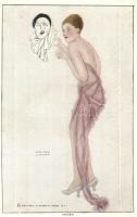 Anger / Gently erotic Art Nouveau postcard. Reinthal & Newman No. 993. s: Raphael Kirchner