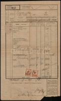 1922 Baja, Fuvarlevél hátoldalon adománybélyeggel