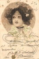 1904 Art Nouveau lady. 254. litho s: Raphael Kirchner