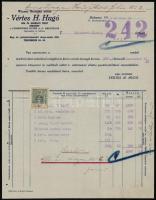 1910-1912 4 db fejléces számla (Wolfner Gyula és Társa, Vértes H. Hugó, Bondy Simon)