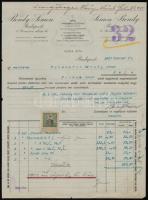 1910-1912 4 db fejléces számla (Wolfner Gyula és Társa, Vértes H. Hugó, Bondy Simon)