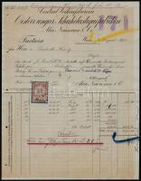 1910-1912 4 db fejléces számla (Wolfner Gyula és Társa, Vértes H. Hugó, Bondy Simon)