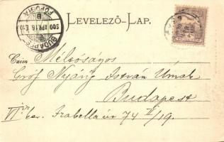 1900 Békés, Görögkeleti ortodox templom és környéke télen. Kiadja Véver Oszkár (EK)