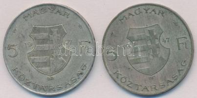 1947. 5Ft Ag "Kossuth" (2x) T:2-