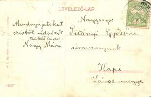 1910 Békéscsaba, látkép, Római katolikus templom, üzletek, piac tér. W. L. Bp. 6524. (EK)