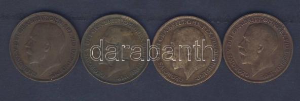 Nagy-Britannia 1914-21. 1P (4x) mind klf évszámmal T:3