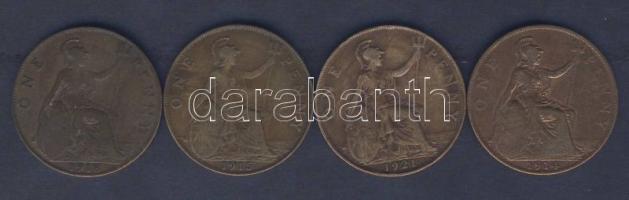 Nagy-Britannia 1914-21. 1P (4x) mind klf évszámmal T:3
