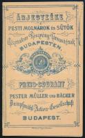 1895 Pesti Molnárok és sütők gőzmalom Rt.  árjegyzéke. Hátoldalon a malom képével.