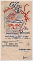 1943. Kevésért sokat - Vásároljon osztálysorsjegyet Dörge Frigyes R.T. főárusítónál reklám rendelőlappal T:III