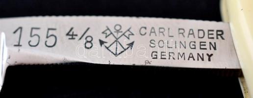 Carl Rader Solingen 155/4/8-as borotva, jelzett, bakelit nyéllel, Robert Höhmann Söhne tokkal, h: 23...