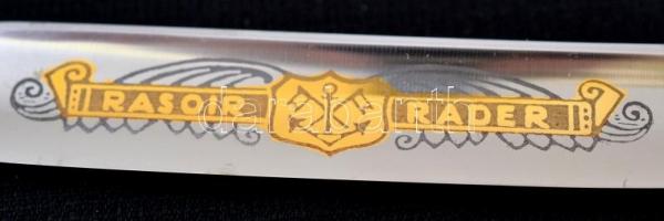 Carl Rader Solingen 155/4/8-as borotva, jelzett, bakelit nyéllel, Robert Höhmann Söhne tokkal, h: 23...