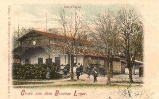 1901 Lajtabruck, Brucker Lager; Főőrség. H. Effenberg kiadása / Hauptwache / main guard building in the military barracks (EK)