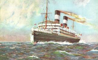 6 db RÉGI hajó motívumos képeslap / 6 pre-1945 motive postcards: ships
