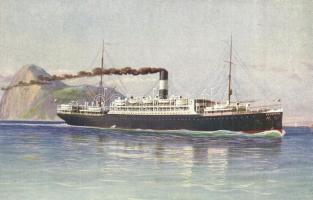 6 db RÉGI hajó motívumos képeslap / 6 pre-1945 motive postcards: ships