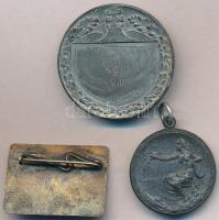 3db-os vegyes tétel, benne 2db tőr díjérem, egyik füllel, illetve Belgium 1958. "Hongrie (Magya...