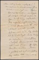 1870 Hegedűs Sándor (1847-1906) közgadász, miniszter, író saját kézzel írt szerelmes levele Jókay Jo...