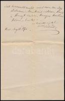 1870 Hegedűs Sándor (1847-1906) közgadász, miniszter, író saját kézzel írt szerelmes levele Jókay Jo...