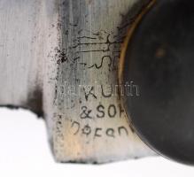 Kunde Solingen oltókés, rézbetéte, fekete cell. nyéllel, jelzett, felújított, h:16,5 cm