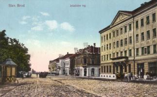 Bród, Nagyrév, Slavonski Brod, Brod na Savi; Jelacicev trg. Naklada Nikola Weber / square, shops (Rb)