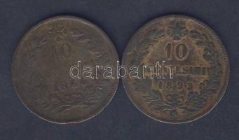 Olaszország 1866. 10c T:3/3- + 1893. 10c T:3