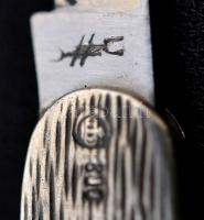 Ezüst (Ag.) tokos Solingeni két pengés női zsebkés, h: 10,5 cm