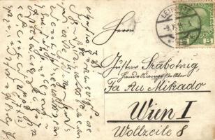 1914 Erinnerung an das Kriegjahr / Osztrák-magyar katonák a tábori kórház udvarán ápolónőkkel, orvos...