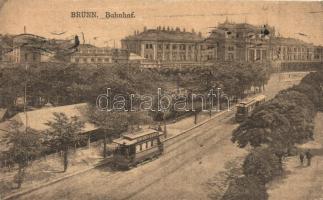 Brno, Brünn; Bahnhof / railway station, trams. Ascher & Redlich (EK)