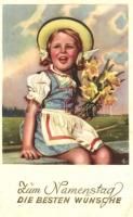 15 db RÉGI névnapi üdvözlet / 15 pre-1945 Name Day greeting cards