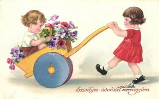 15 db RÉGI névnapi üdvözlet / 15 pre-1945 Name Day greeting cards