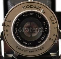 Kodak Six-20 Model A fényképezőgép, Anastar 100 mm f/6.3 objektívvel, Dakon zárral, működőképes, nag...