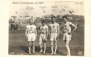1924 Summer Olympics, Mens 200 Metres, The USA team: Scholz (gold medal), Paddock (silver), Norton, Hill. AN Paris 394.