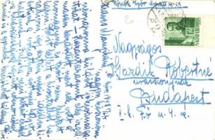 1943 Győr, utcakép télen, befagyott Rába folyó, Karmelita templom. photo