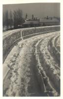 1943 Győr, látkép télen, befagyott Rába folyó. photo