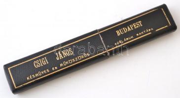 S. Pearson Scheffield 2051-es tip. borotva fekete cell. nyéllel, Csigi János tokban h: 24 cm