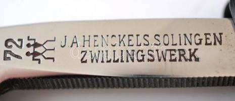 J.A. Henckels Solingen 72-es borotva fekete cell. nyéllel, eredeti tokban h: 24 cm