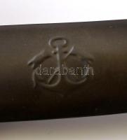 1957 utűn Carl Rader Solingen DOVO 21-es borotva, fekete cell. nyéllel, F. Herder Solingen tokban, h...