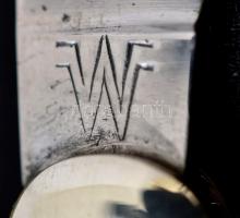 Wilhelm Wagner Solingen rozsdamentes nyelű szalonnázó zsebkés, jelzett, eredeti gyöngyház nyéllel, r...