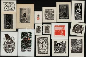cca 1930-1970 Vegyes ex libris tétel, kb. 240 db. Különféle nyomótechnikákkal, 13x18 cm és 5x3 cm kö...