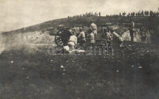 Első világháborús osztrák-magyar katonák ágyúval / WWI K.u.k. military, soldiers with cannon. photo (fl)