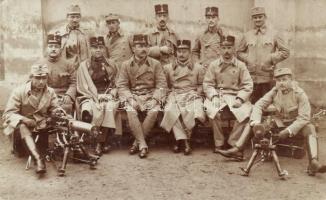 1915 Osztrák-magyar katonák Schwarzlose géppuskával Pozsonyban / WWI Austro-Hungarian military, soldiers with Schwarzlose machine guns in Bratislava. photo (EK)