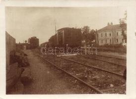 1915 Osztrák-magyar katonák Debrecenben a vonat előtt / WWI Austro-Hungarian K.u.K. soldiers next to the trains at the railway station. photo (non PC) (EK)