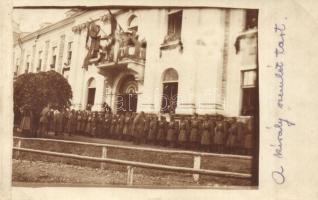 IV. Károly király szemlét tart az osztrák-magyar katonai csapatoknál / WWI Charles I of Austria visits Austro-Hungarian K.u.K. military troops. photo (EK)